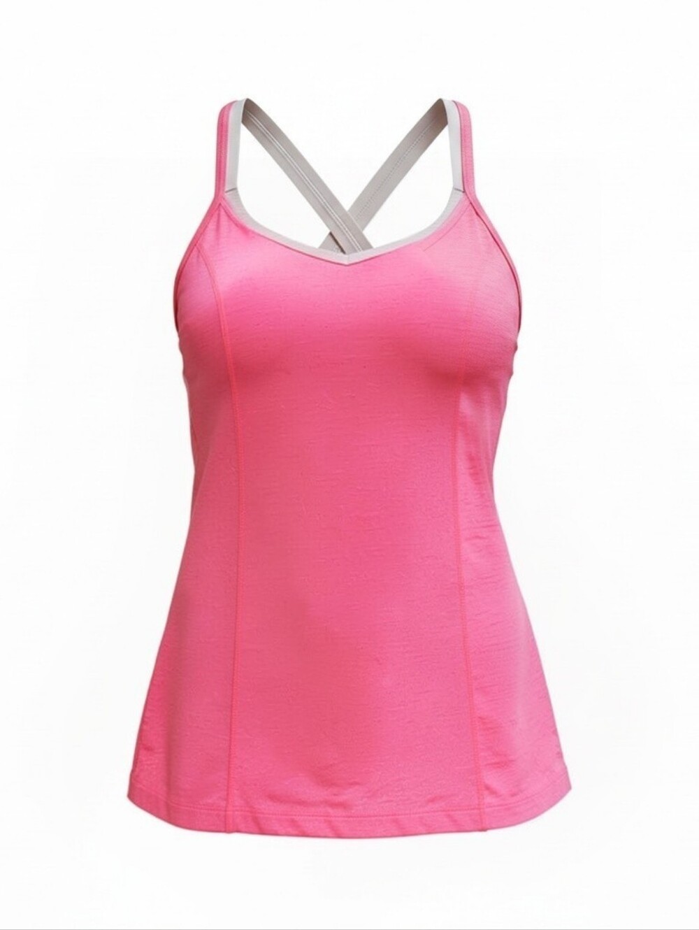 Lululemon Women's 6 Coral Pink & Beige Stretch Run For Gold Tank Top